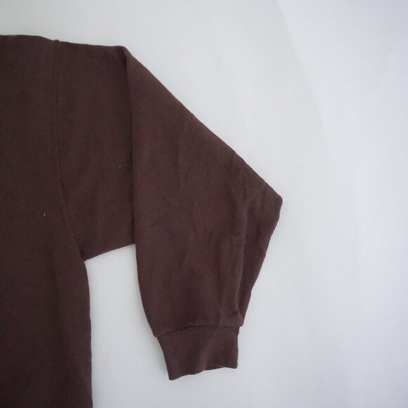 Vintage Jerzees Brown Autumn Landscape Cabin Lake Leaves Graphic Sweatshirt L - Picture 4 of 9